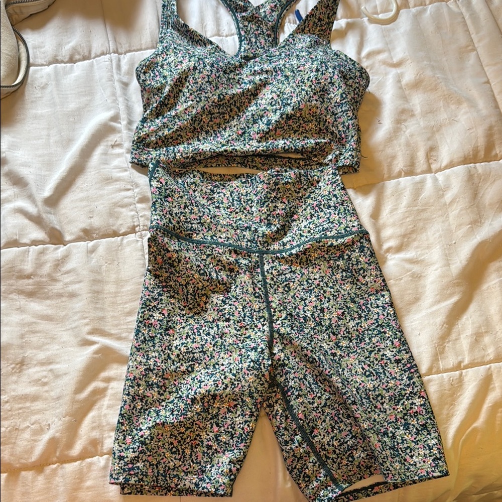 Floral Print Tank and Shorts Set